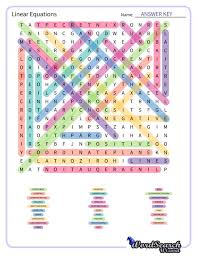 Word Search Puzzle Linear Equations