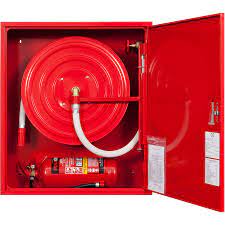 fire extinguisher under the hose reel