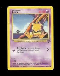 This pokémon uses its psychic powers while it sleeps. A05 Abra Pokemon Card Original 1999 2000 Ebay