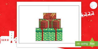 Christmas Present Pop Up Card Gift Card Template Greeting Cards