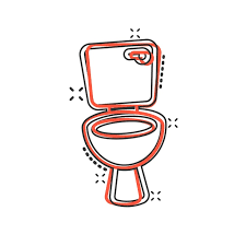 Toilet Bowl Icon In Comic Style Hygiene