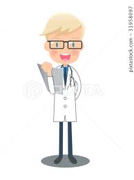 Doctor Of White Coat With Chart Stock Illustration