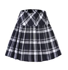 Urban Coco Womens Elastic Waist Tartan Pleated School Skirt