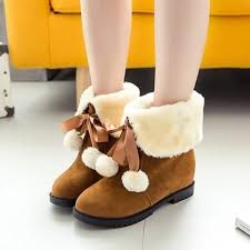 Black Brown Red Kawaii Fluffy Ankle Boots Sp1710963 In 2019