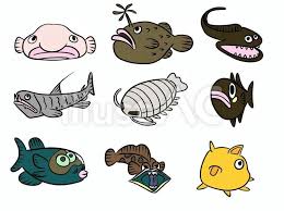 free vectors deep sea fish creatures