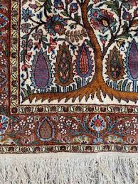 small vine indian fine silk rug for