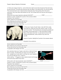 The nocturnal worms are in their burrows during this time. Darwin Worksheet 1