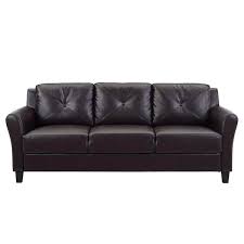 Romeo 31 5 In Java Faux Leather Microfiber 3 Seater English Rolled Ar