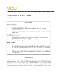Executive Report Template Special Summary Example Business Reports