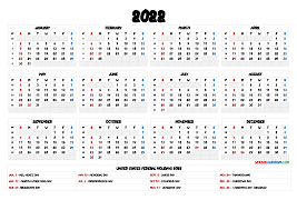 Start your yearly plans and download a 2022 yearly calendar today. 2022 One Page Calendar Printable 9 Templates Free Printable 2021 Monthly Calendar With Holidays