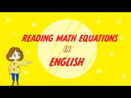 Reading Math Equation In English With