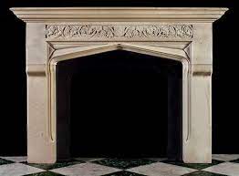 Antique Limestone Fireplace Mantel In