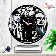 U2 Wall Clock Vinyl Record Art Bono