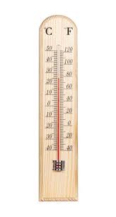 Wall Thermometer Wooden 25cm The