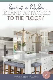 a kitchen island attached to the floor