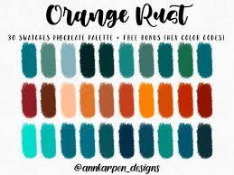 Orange Rust Procreate Palette 30 Hex