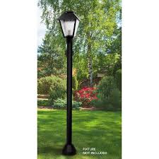 Solus 6 Ft Black Outdoor Lamp Post With Convenience And Dusk To Dawn Photo Sensor Fits 3 In Post Top