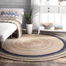 black cotton with jute rug round loom