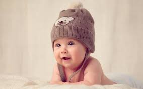 cute baby boy in winter cap wallpaper