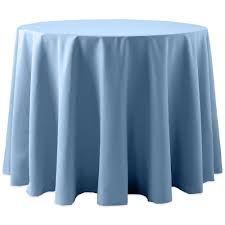Visual Textile Cotton Feel 60 Inch Round Tablecloth Light Blue