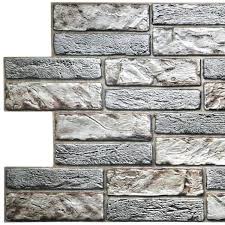 Grey Faux Old Brick Pvc Wall Panel