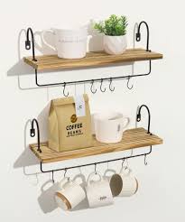 afuly floating shelves with hooks set