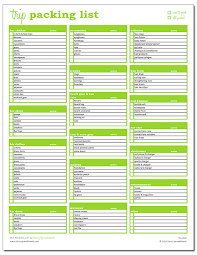 Trip Packing List Excel Template In 2019 Packing List