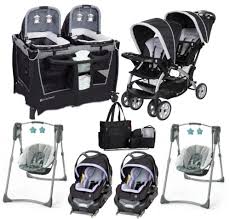 Baby Double Stroller With 2 Car Seats 2
