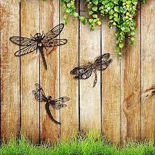 3 Pieces Metal Dragonfly Wall Decor