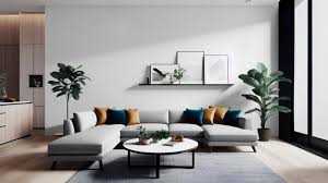 Big Grey Sofa In Simple Modern Living