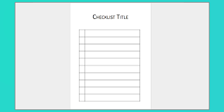 Microsoft Word Checklist Template Download Checklist
