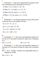 find vector and parametric equations of