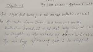 Q.3.What had been put on the bulletin board?The last lesson.ch.1.Class 12.  - YouTube