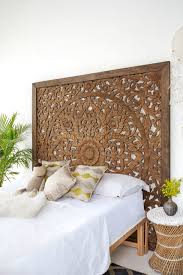 carved headboard cottage decor