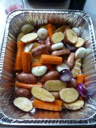 rotisserie potatoes and root vegetables