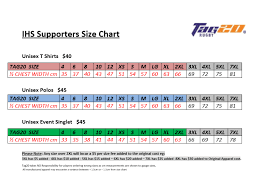Ihs Supporters Size Chart Order Process