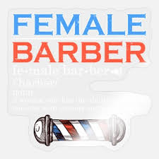 female barber stickers unique designs
