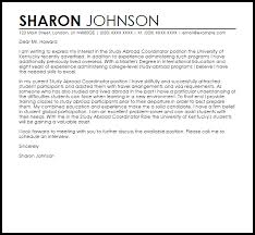 Study Abroad Coordinator Cover Letter Sample Cover Letter