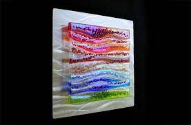 contemporary glass wall art fused