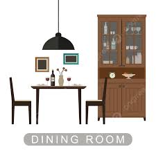 dining room interior vector design