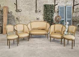 antique french sofa chair set 19th