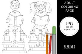 The purpose of reading seeking the why; School Children Reading On Pile Of Books Coloring Page 1023398 Coloring Pages Design Bundles