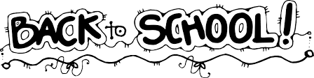Back to school clipart black and white