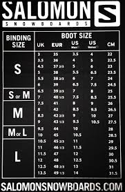 Rational Salomon Binding Size Chart Salomon Size Chart