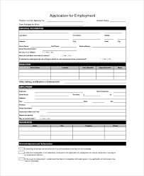 Employment Applications Forms Sample Employment Application Form
