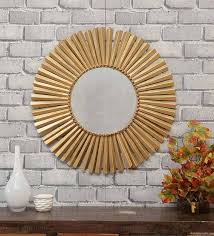 metal antique round wall mirror in