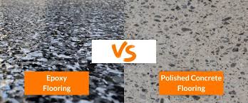 polished concrete vs flake epoxy for