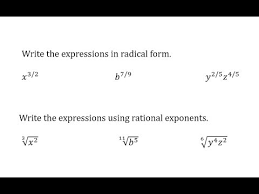 Write Rational Exponents As Radicals