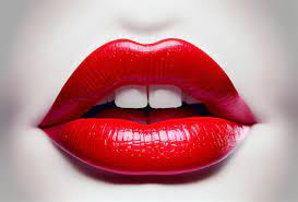 women lips with red lipstick