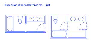 Split Bathrooms Dimensions Drawings